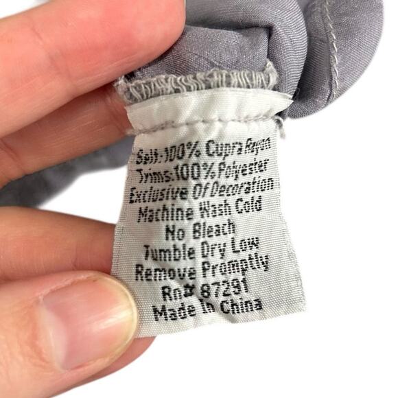 Johnny Was Gray Multicolor Floral Print 3/4 Sleeve Button Front Top Womens Small - Picture 4 of 5